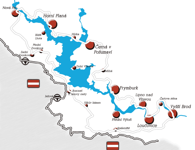 Rozhledna Lipno Vítkův Hrádek Vyjížďky na kolech Cyklistická trasa